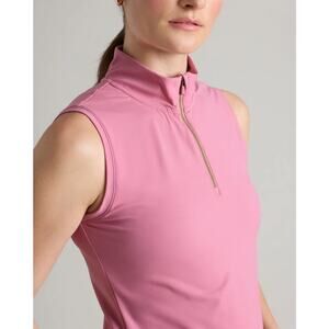 Rhone Rose Mist Course to Court Sleeveless Zip Mock